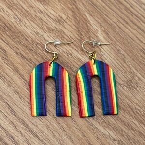 Over the RAINBOW 🌈 Handcrafted polymer clay earrings, Hypoallergenic wires LGTBQ